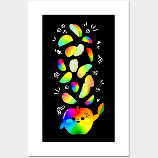 Funny Rainbow Pride Apple Slices. Colorful Fruits Pattern for Apple Lover Posters and Art